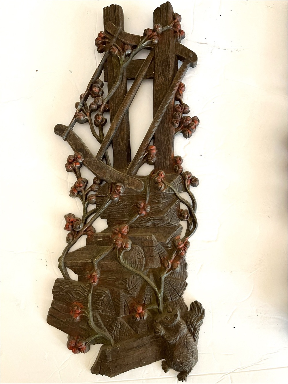 Vintage 1970’s Burwood Co. Country Wall Art Plaque woodpile